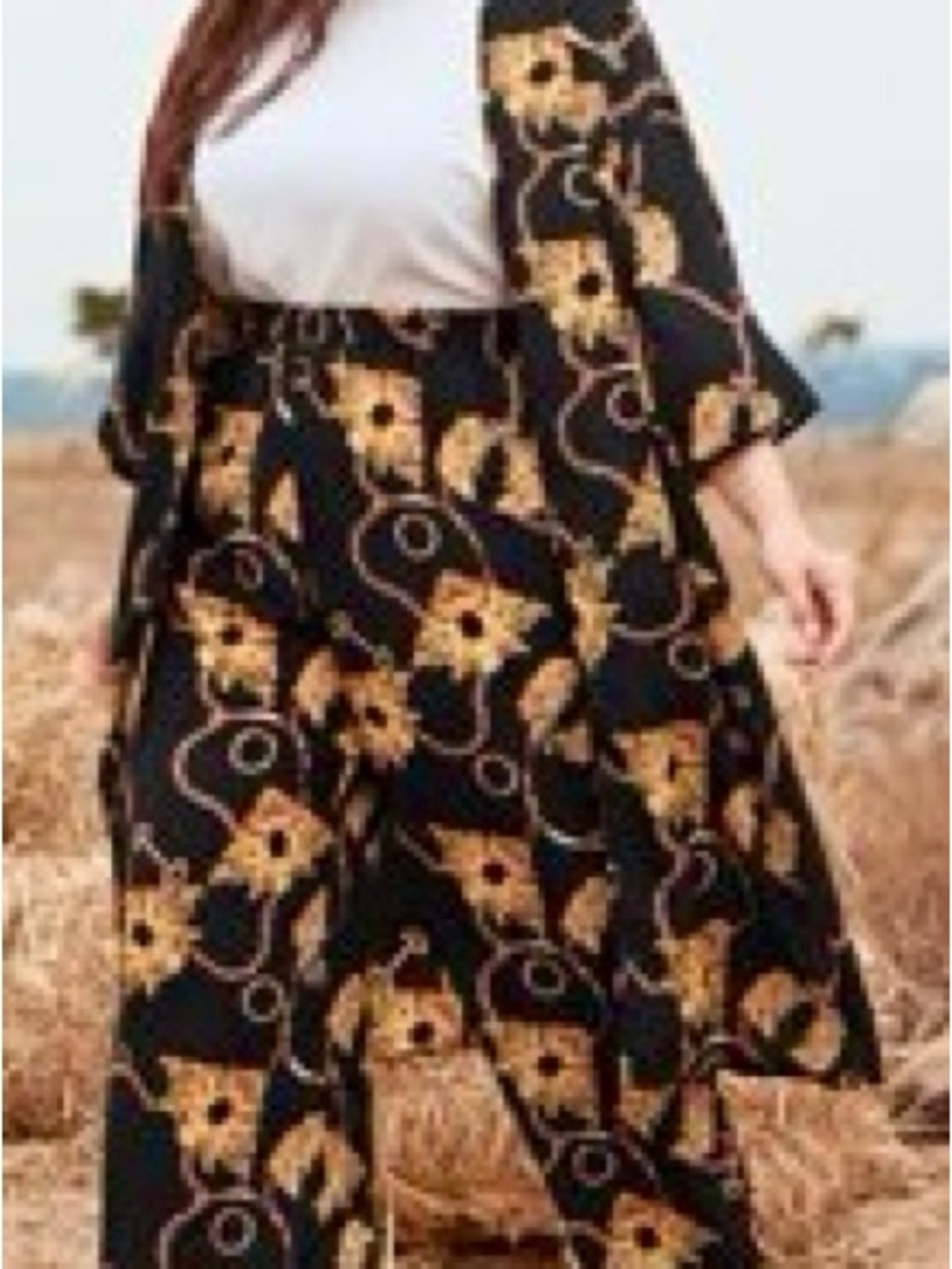 SHEIN Black and Gold Floral Pantsuit